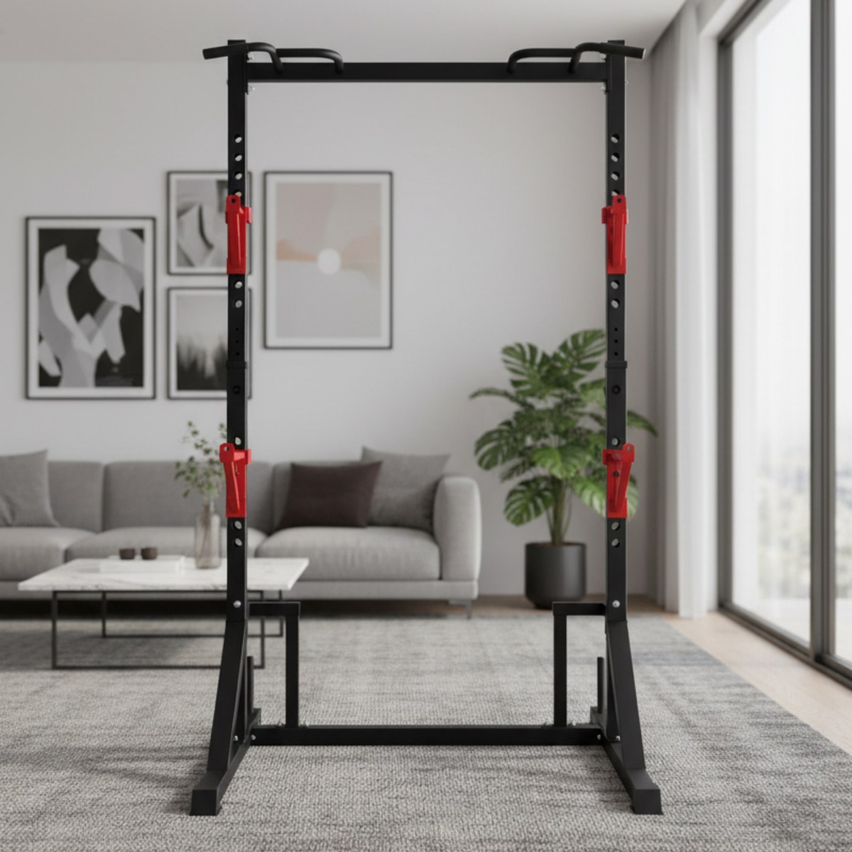 Heavy Equipment Gym - Ayarlanabilir Güç Rafı ve Çekme Barı