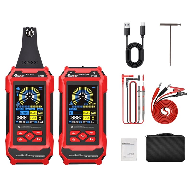 Underground Cable Detector - AA51 TOOLTOP ET836 Çift Flaşlı Yeraltı